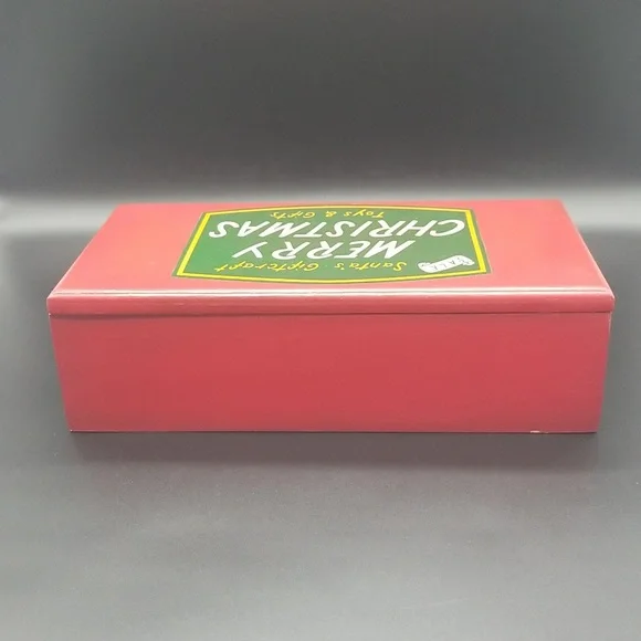 Restoration Hardware "Santa's Giftcraft Merry Christmas Toys & Gifts" Wood Box - Picture 5 of 12